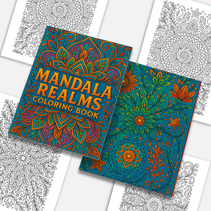Mandala Realms Coloring Pages – 48 Unique Botanical, Marine, and Lace-Inspired Designs for Adults