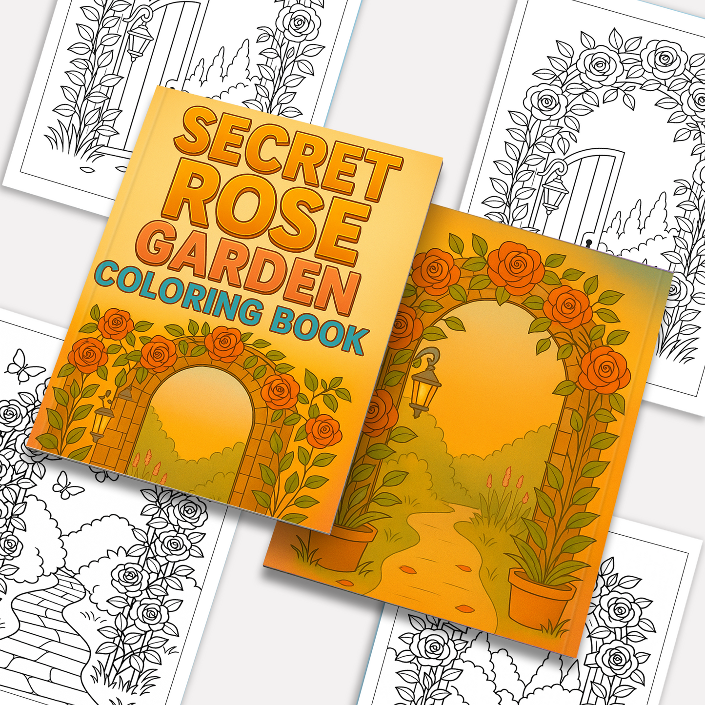 Secret Rose Garden – Flower Coloring Pages – 48 Pages – Whimsical, Romantic, Hidden Nature Paths – For Adults