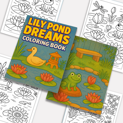 Lily Pond Dreams – Flower Coloring Pages – 48 Pages – Peaceful, Nature-Inspired, Water Garden Art – For Adults