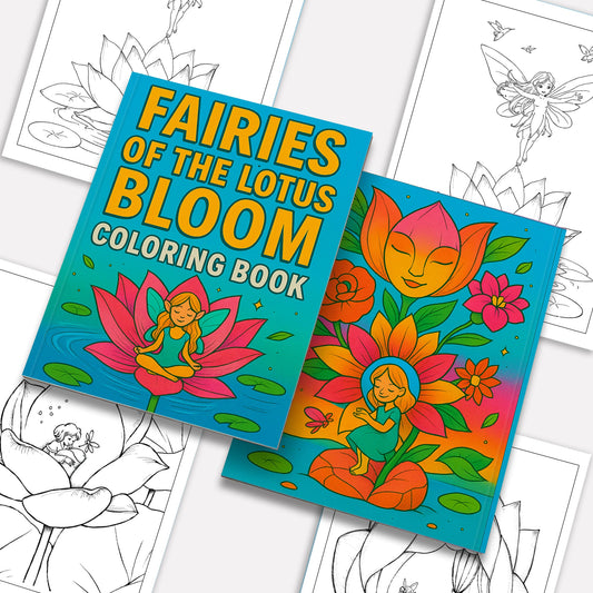 Fairies of the Lotus Bloom – Coloring Pages – 48 Magical Flower Scenes – For Kids and Adults
