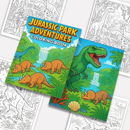 Jurassic Park Adventures – Dinosaur Coloring Pages – 48 Pages – Exciting, Wild, Prehistoric Fun – For Kids
