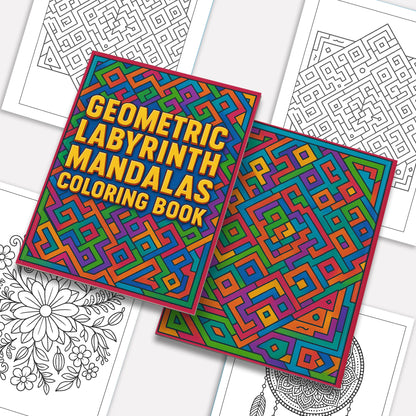 Geometric Labyrinth Mandalas Coloring Pages – 48 Bold Maze-Inspired Designs for Adults