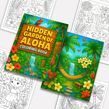 Hidden Garden of Aloha Coloring Pages – 48 Peaceful Nature Scenes for Adults