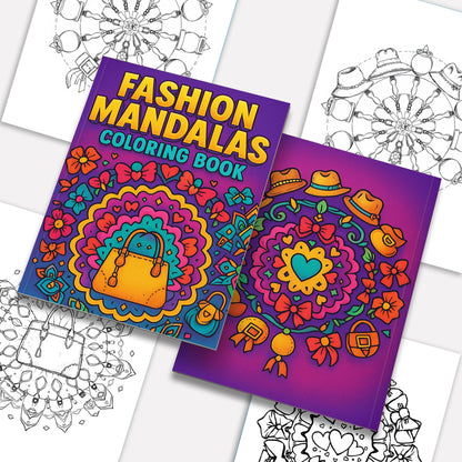 Fashion Mandalas – Mandala Coloring Pages – 48 Pages – Bows, Sneakers, Handbags & Trendy Accessories – For Teens & Adults