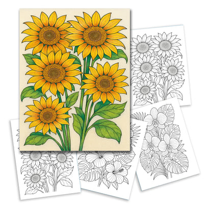 Bright Sunflower Garden Coloring Pages – 48 Cheerful Designs for Adults