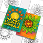 Nature Elements Mandala – Mandala Coloring Pages – 48 Pages – Leaves, Stones, Waves & Celestial Forms – For Adults