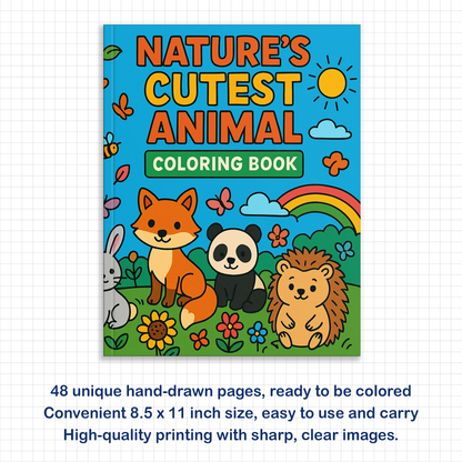 Nature’s Cutest Animal Coloring Pages for Kids – 48 Easy & Fun Designs