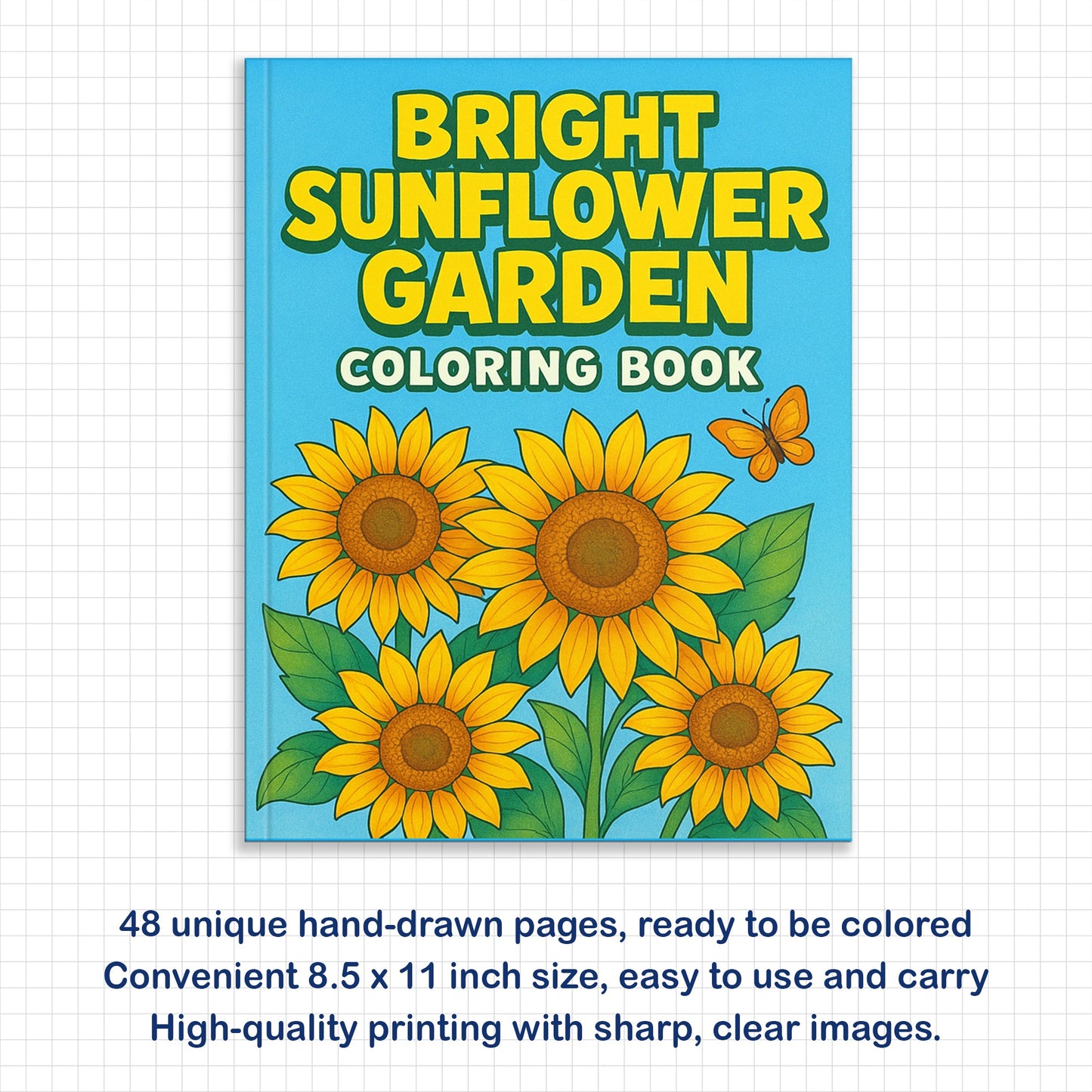 Bright Sunflower Garden Coloring Pages – 48 Cheerful Designs for Adults