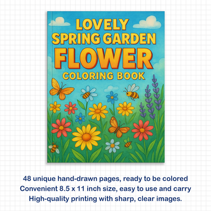 Lovely Spring Garden Flower Coloring Pages – 48 Relaxing Floral Designs for kids