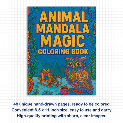 Animal Mandala Magic Coloring Pages – 48 Intricate Creatures for Adults to Color