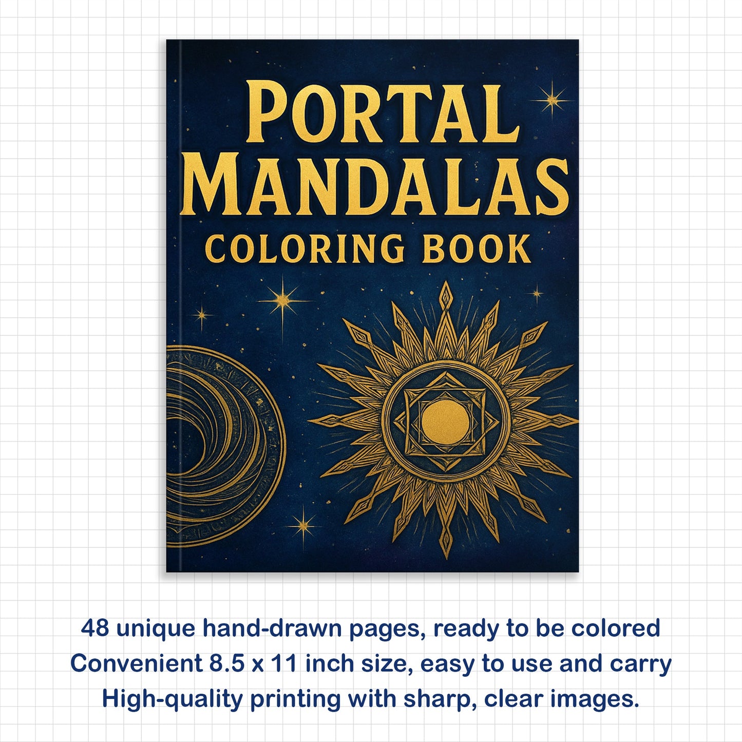 Portal Mandalas – Mandala Coloring Pages – 48 Pages – Spirals, Light Gates, Twisted Space Paths – For Adults