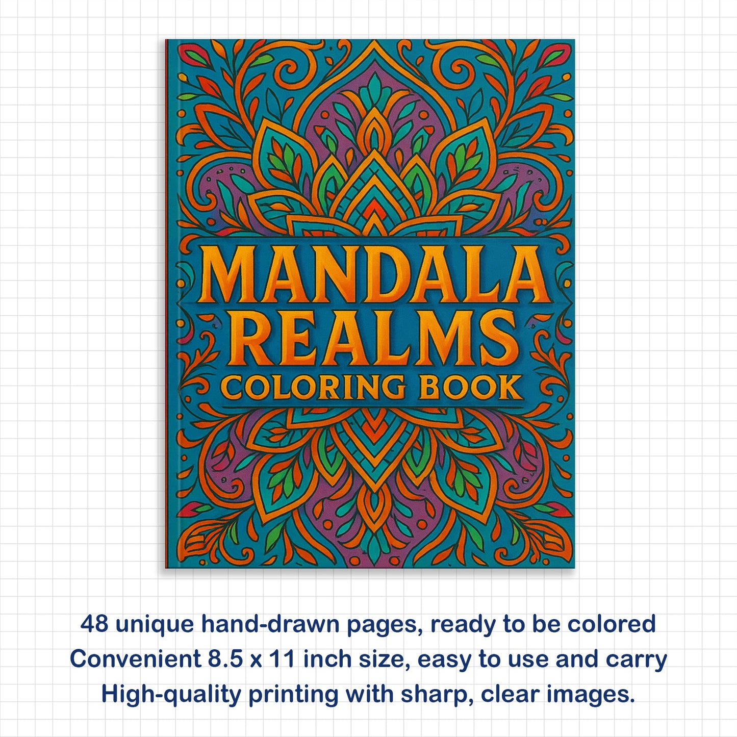 Mandala Realms Coloring Pages – 48 Unique Botanical, Marine, and Lace-Inspired Designs for Adults