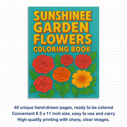 Sunshine Garden Flowers Coloring Pages – 48 Cheerful Floral Designs