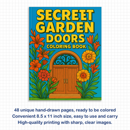Secret Garden Doors Coloring Pages for Kids – 48 Magical Door Scenes