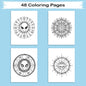 Galactic Mandalas – Mandala Coloring Pages – 48 Pages – UFOs, Aliens, Meteors & Cosmic Symbols – For Adults