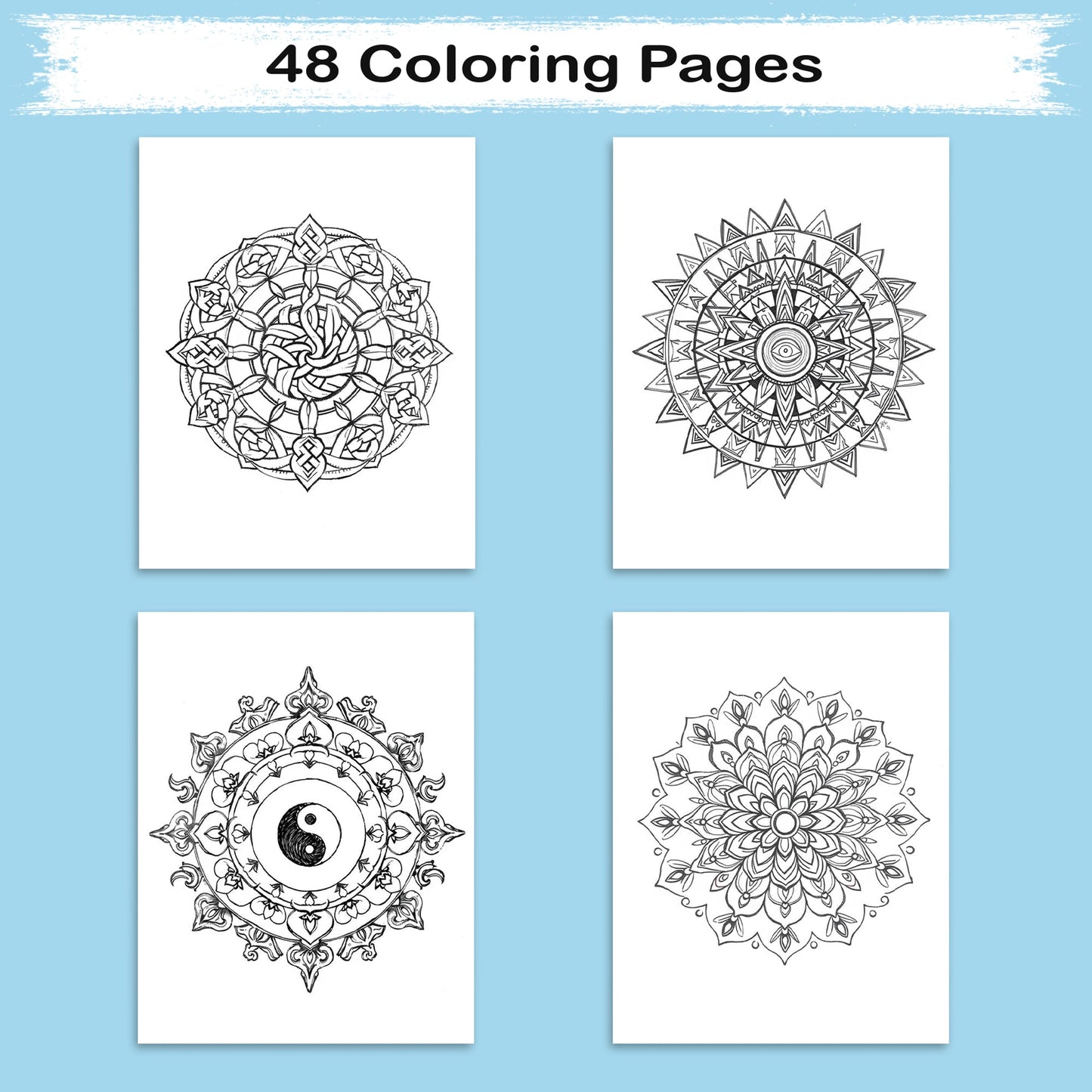 Cultural Mandalas of the World – Mandala Coloring Pages – 48 Pages – Mehndi, Aztec, Celtic & Eastern Patterns – For Adults
