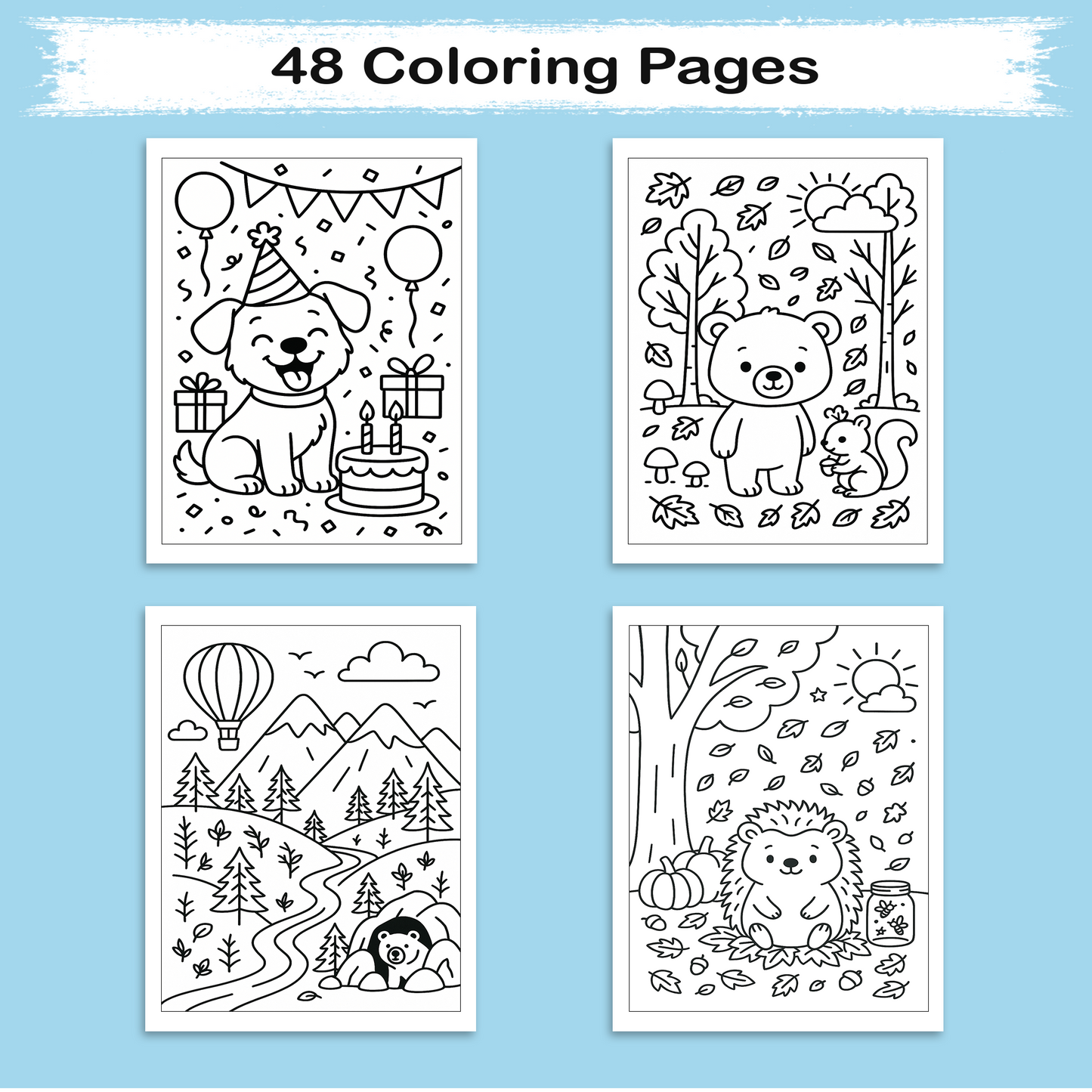 Nature’s Cutest Animal Coloring Pages for Kids – 48 Easy & Fun Designs