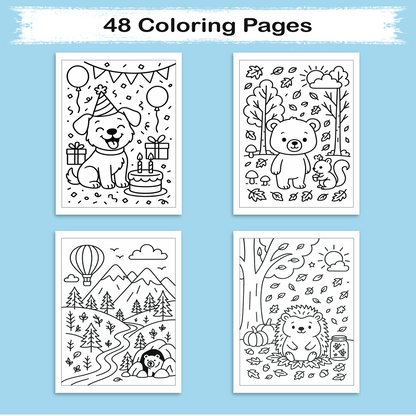 Nature’s Cutest Animal Coloring Pages for Kids – 48 Easy & Fun Designs