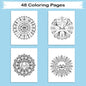 Haunted Mandalas – Mandala Coloring Pages – 48 Pages – Pumpkins, Bats, Skulls & Witchy Symbols – For Adults and Teens