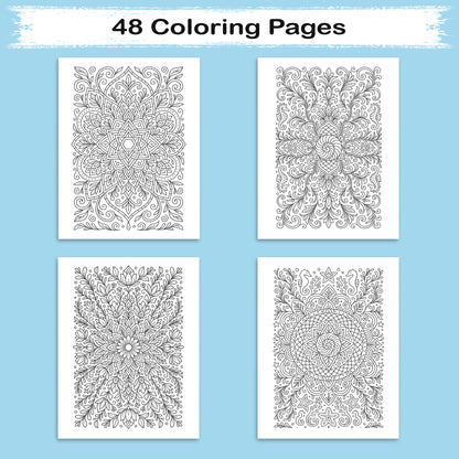 Mandala Realms Coloring Pages – 48 Unique Botanical, Marine, and Lace-Inspired Designs for Adults