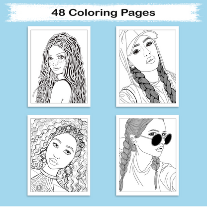 Beautiful Brown Girls Coloring Pages – 48 Elegant Designs for Adults