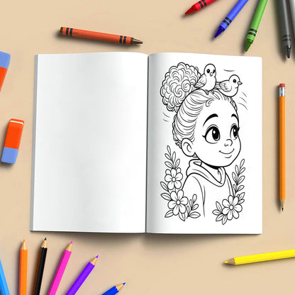 Little Royal Queens Coloring Pages – 48 Pages – Cute, Confident, Black Girl Magic – For Kids