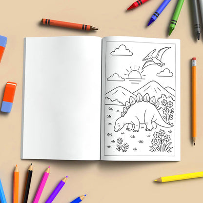 Dinosaur Beach Adventures – Dinosaur Coloring Pages – 48 Pages – Fun, Tropical, Prehistoric Playtime – For Kids