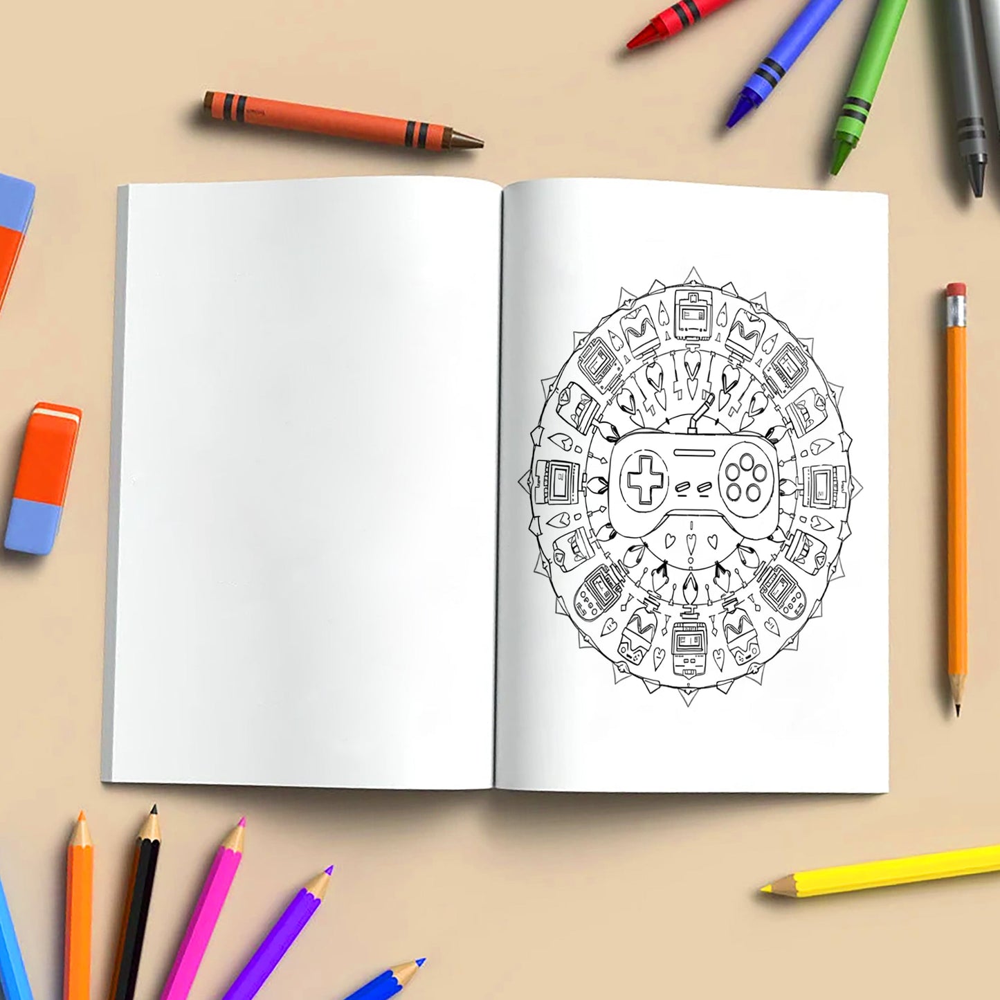 Haunted Mandalas – Mandala Coloring Pages – 48 Pages – Pumpkins, Bats, Skulls & Witchy Symbols – For Adults and Teens