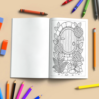 Secret Garden Doors Coloring Pages for Kids – 48 Magical Door Scenes