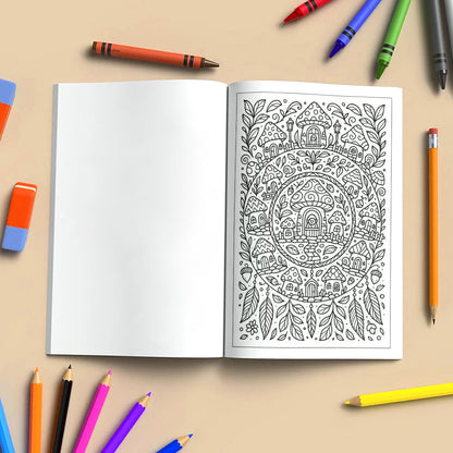 Enchanted Homes Mandalas Coloring Pages – 48 Fantasy Village Designs for Adults