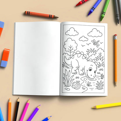Jungle Dino Adventures Coloring Pages – 48 Pages – Fun, Wild, Prehistoric Jungle Scenes – For Kids