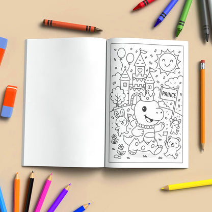 Dino Magic Kingdom Coloring Pages – 48 Pages – Fun, Fantasy-Filled, Prehistoric Adventures – For Kids