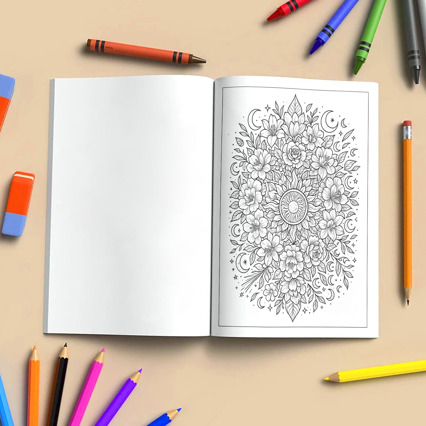 Mystical Nature Mandalas Coloring Pages – 48 Intricate Designs of Forests, Oceans, Crystals & Cosmos for Adults