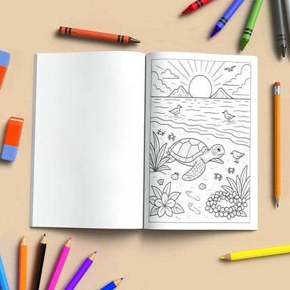 Hawaii Sunrise Moments Coloring Pages – 48 Peaceful Beach Scenes for Adults