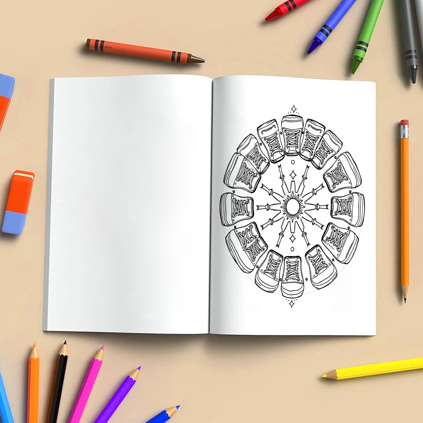 Fashion Mandalas – Mandala Coloring Pages – 48 Pages – Bows, Sneakers, Handbags & Trendy Accessories – For Teens & Adults