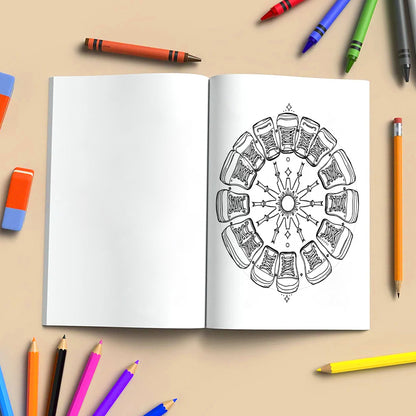 Fashion Mandalas – Mandala Coloring Pages – 48 Pages – Bows, Sneakers, Handbags & Trendy Accessories – For Teens & Adults