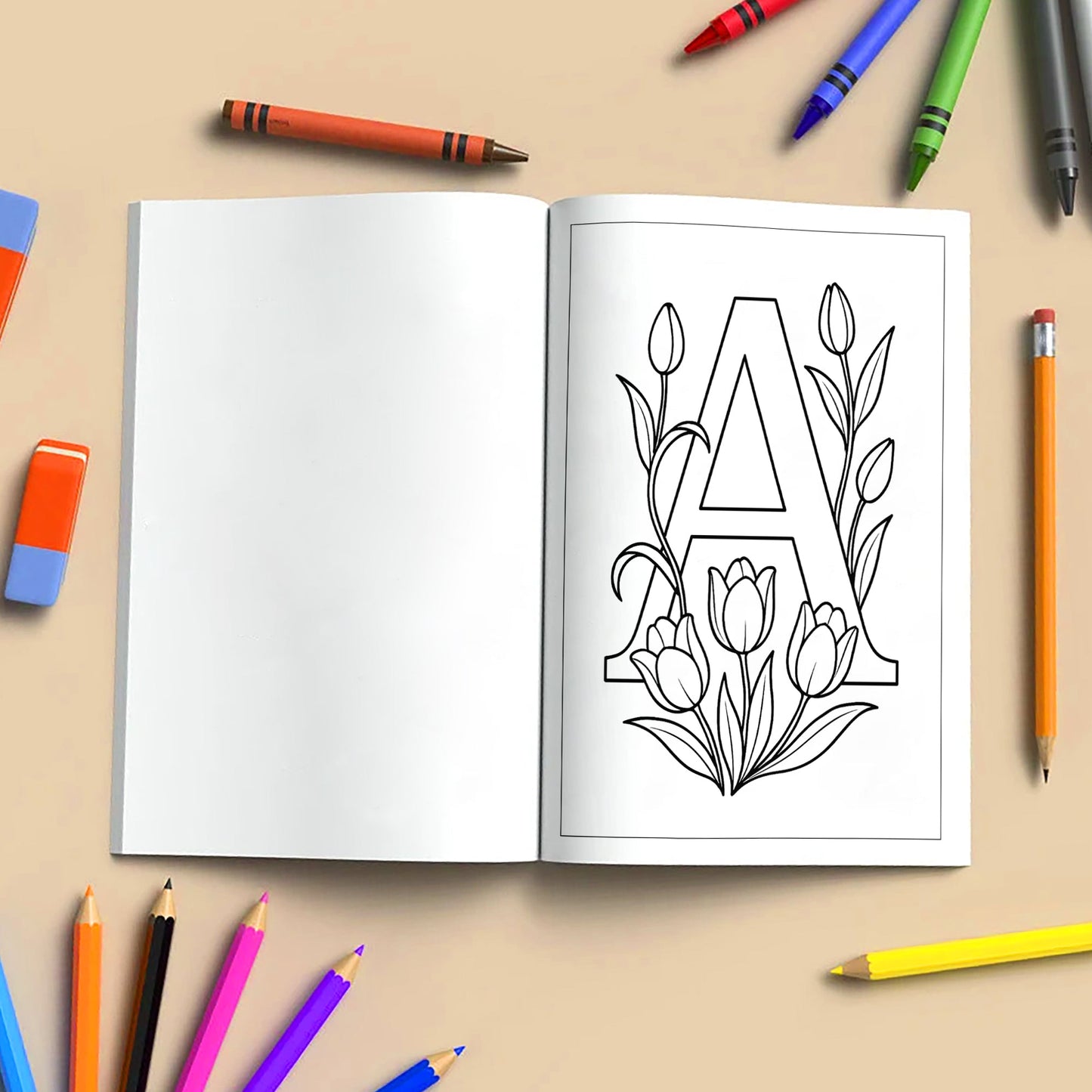 Floral Alphabet Wonders – Coloring Pages – 48 Botanical Letters – For Kids And adults