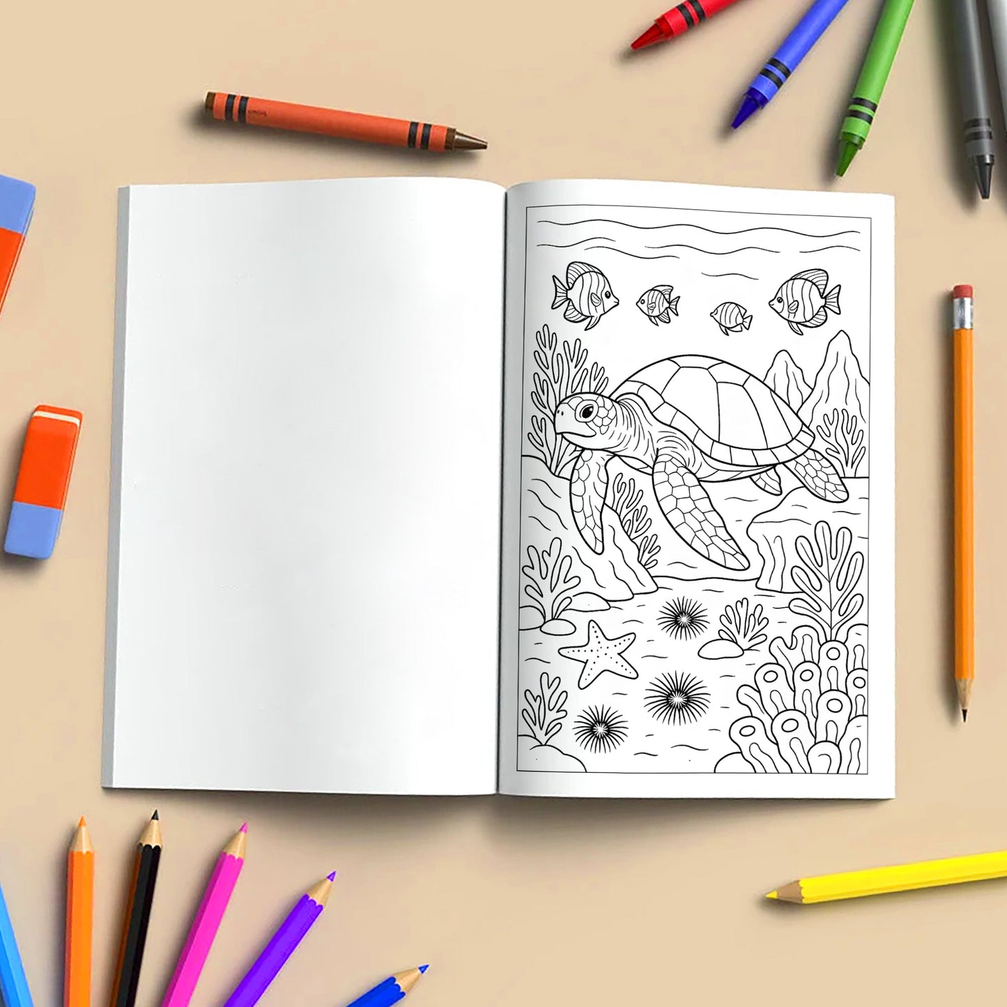 Hawaii Sea Life Journeys Coloring Pages – 48 Tropical Ocean Animal Designs - For Kids