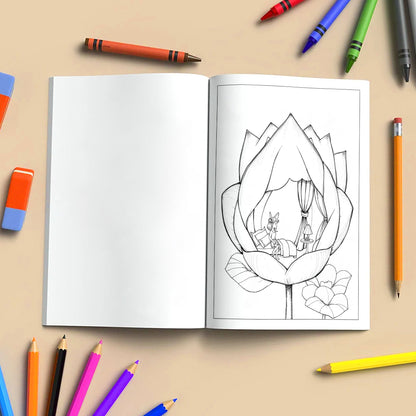 Fairies of the Lotus Bloom – Coloring Pages – 48 Magical Flower Scenes – For Kids and Adults