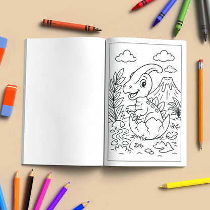 Dino Volcano World Coloring Pages for Kids – 48 Action-Packed Designs