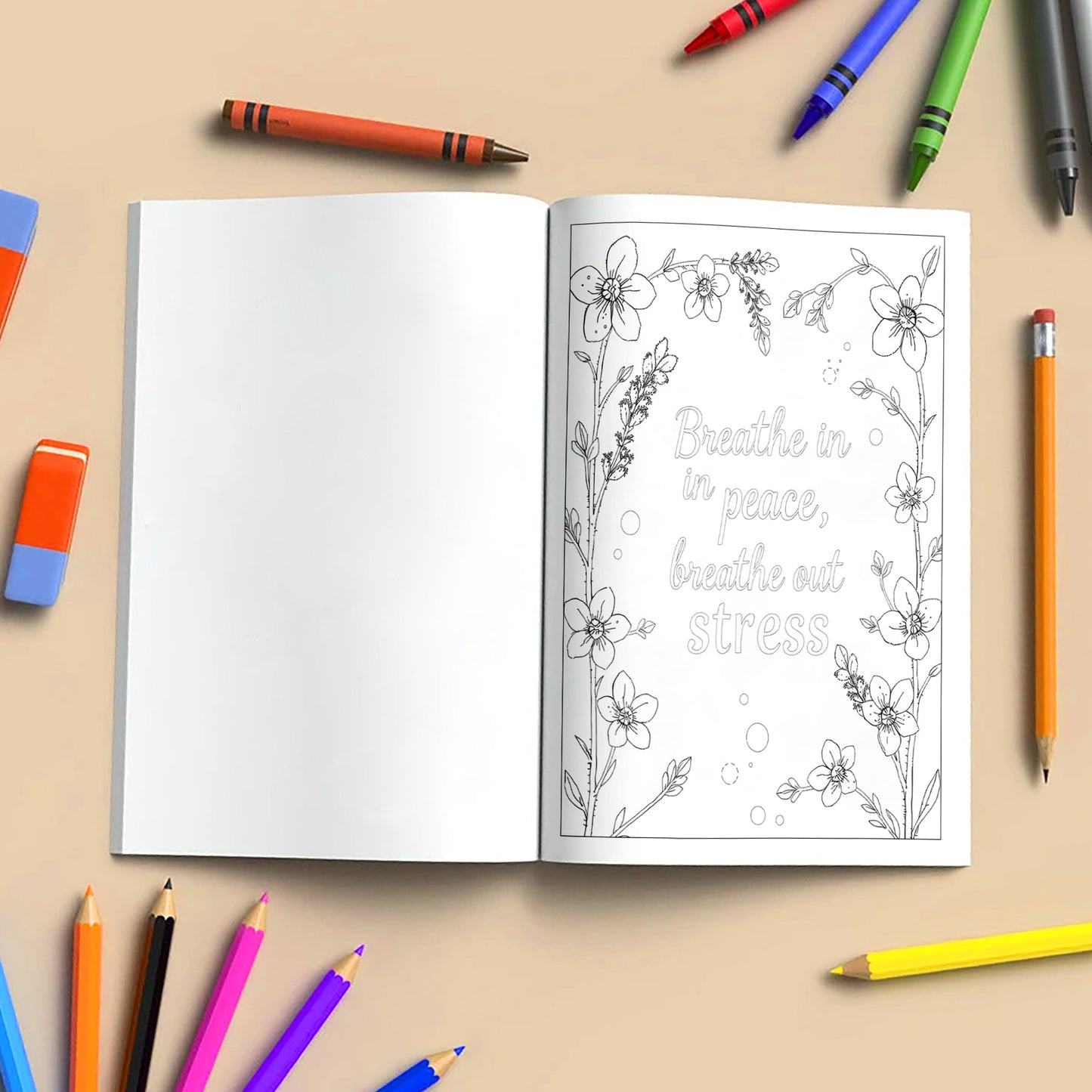 Bloom with Words – Flower Coloring Pages – 48 Pages – Inspiring Quotes Framed by Elegant Florals – For Adults