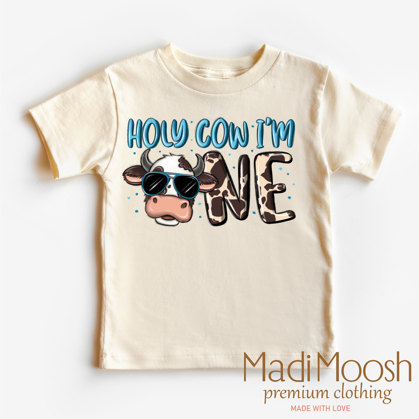 Holy Cow I'm One Birthday Boy Shirt - Cow Birthday Shirt