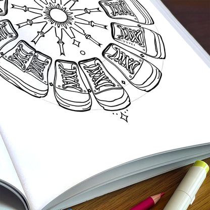 Fashion Mandalas – Mandala Coloring Pages – 48 Pages – Bows, Sneakers, Handbags & Trendy Accessories – For Teens & Adults