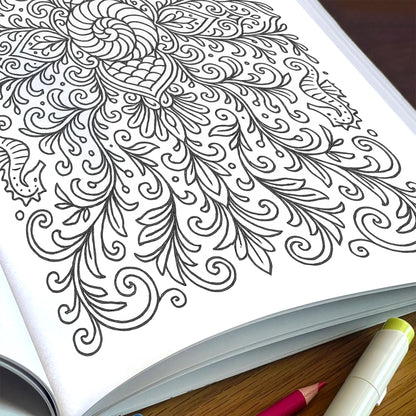 Mandala Realms Coloring Pages – 48 Unique Botanical, Marine, and Lace-Inspired Designs for Adults