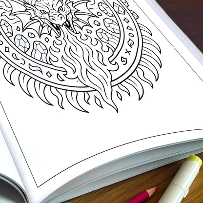 Legends of the Dragon Mandalas Coloring Pages – 48 Pages – Mythical, Fiery, Eastern-Inspired Designs – For Adults
