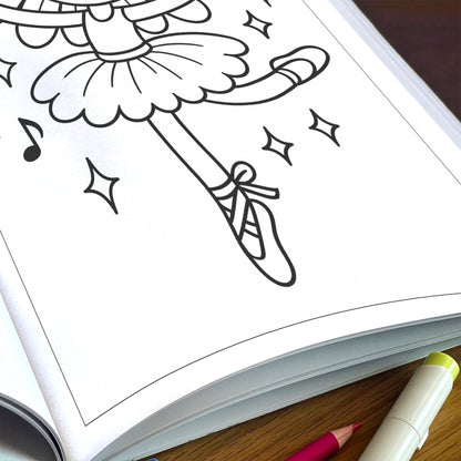 Dancing Flower Friends–  Flower Coloring Pages –  48 Pages - Cute, Whimsical, Ballerina Blooms – For Kids