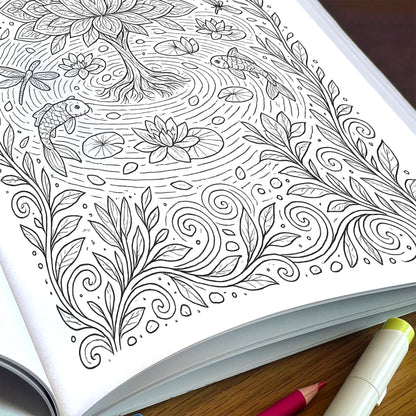 Enchanted Realms Mandalas Coloring Pages – 48 Fantasy Designs of Sacred Nature - For Adults