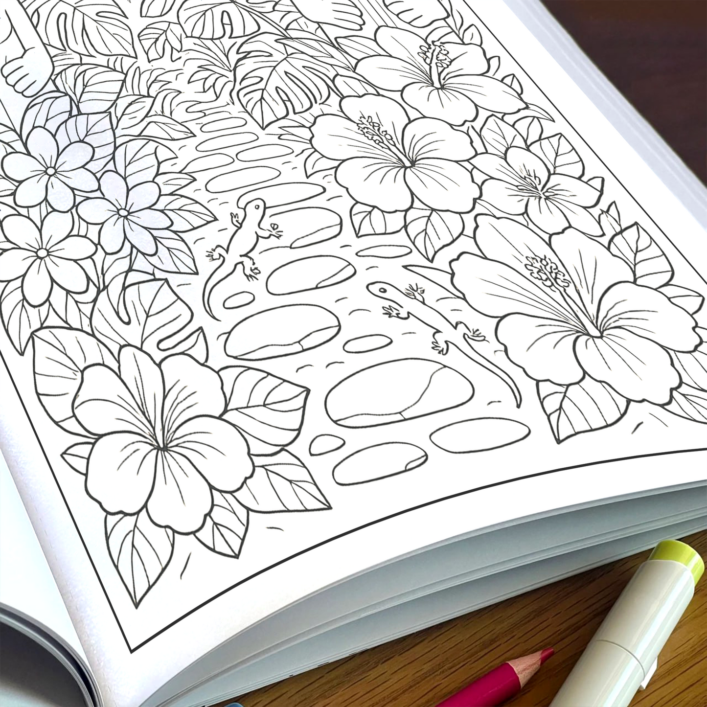 Hidden Garden of Aloha Coloring Pages – 48 Peaceful Nature Scenes for Adults