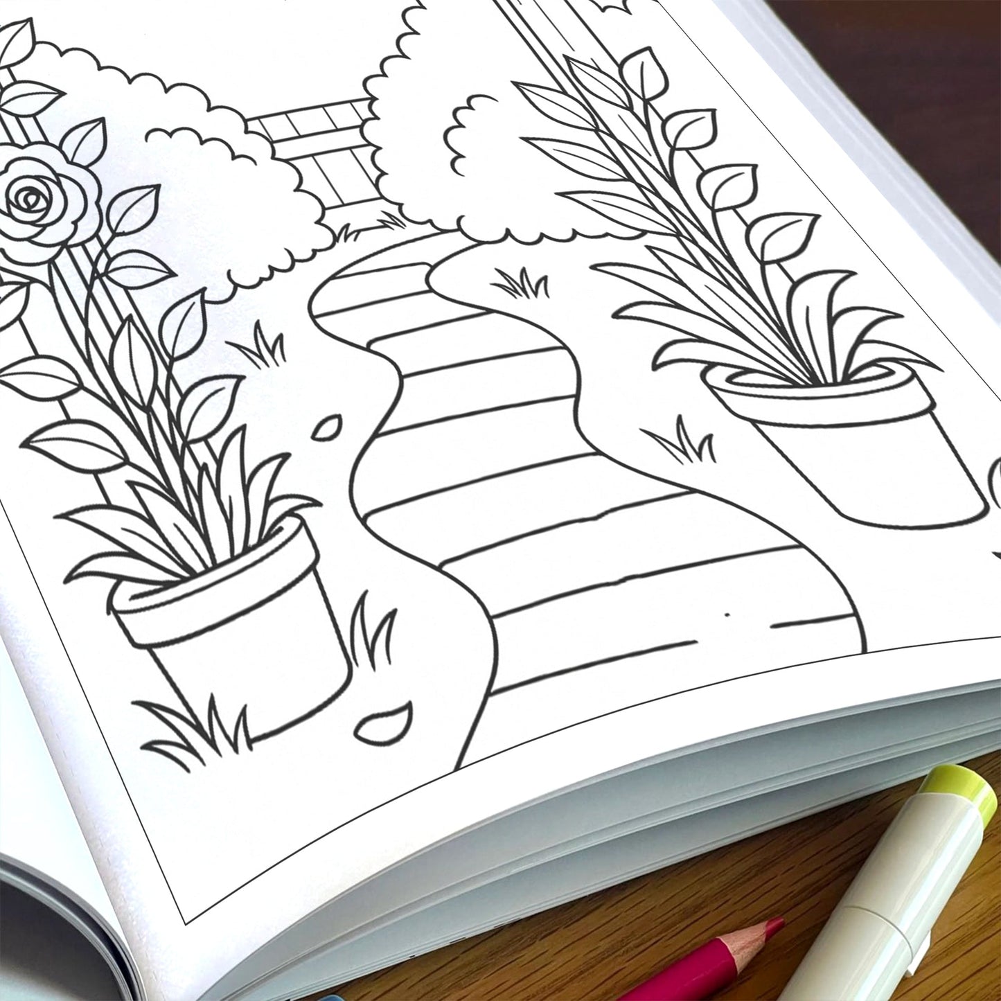 Secret Rose Garden – Flower Coloring Pages – 48 Pages – Whimsical, Romantic, Hidden Nature Paths – For Adults