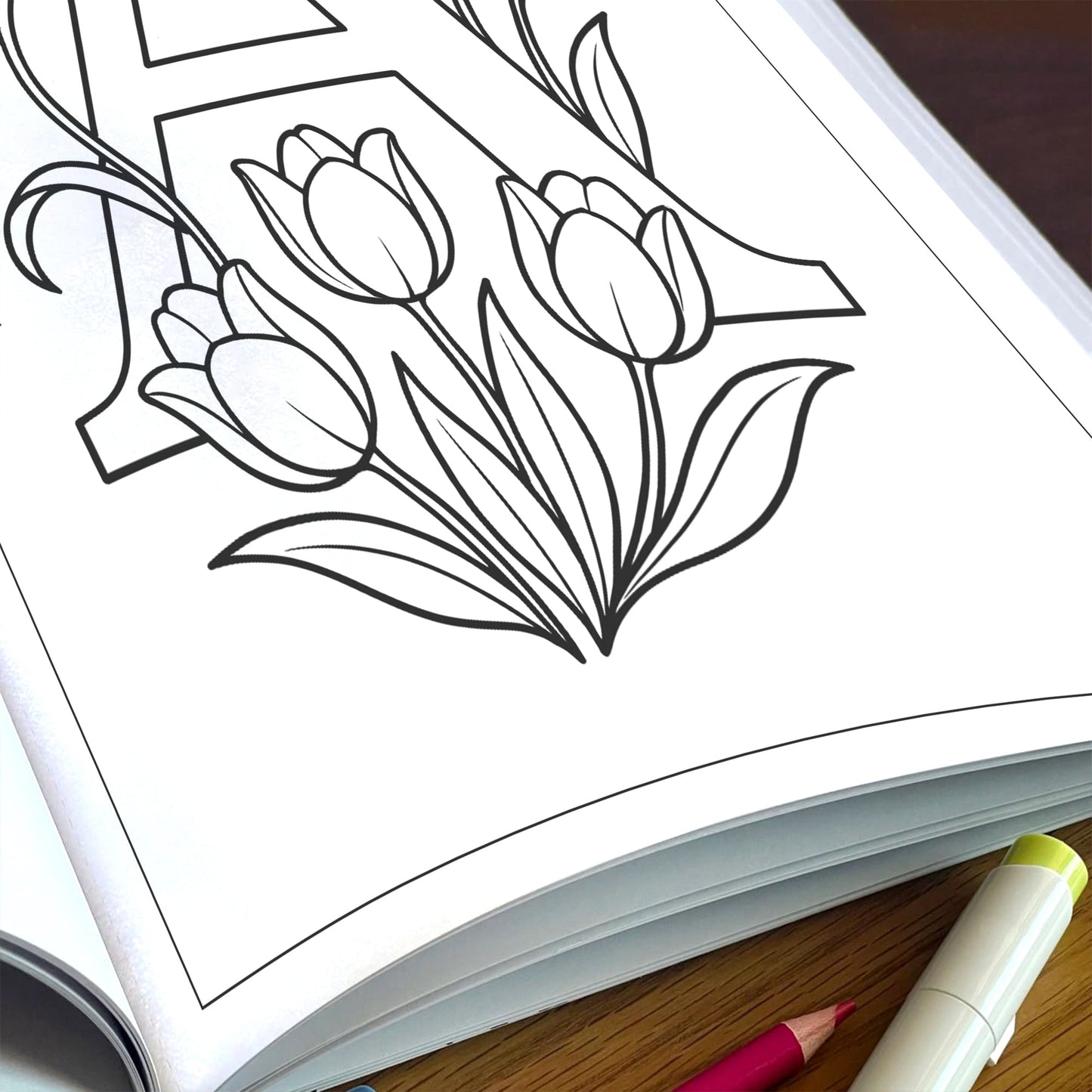 Floral Alphabet Wonders – Coloring Pages – 48 Botanical Letters – For Kids And adults